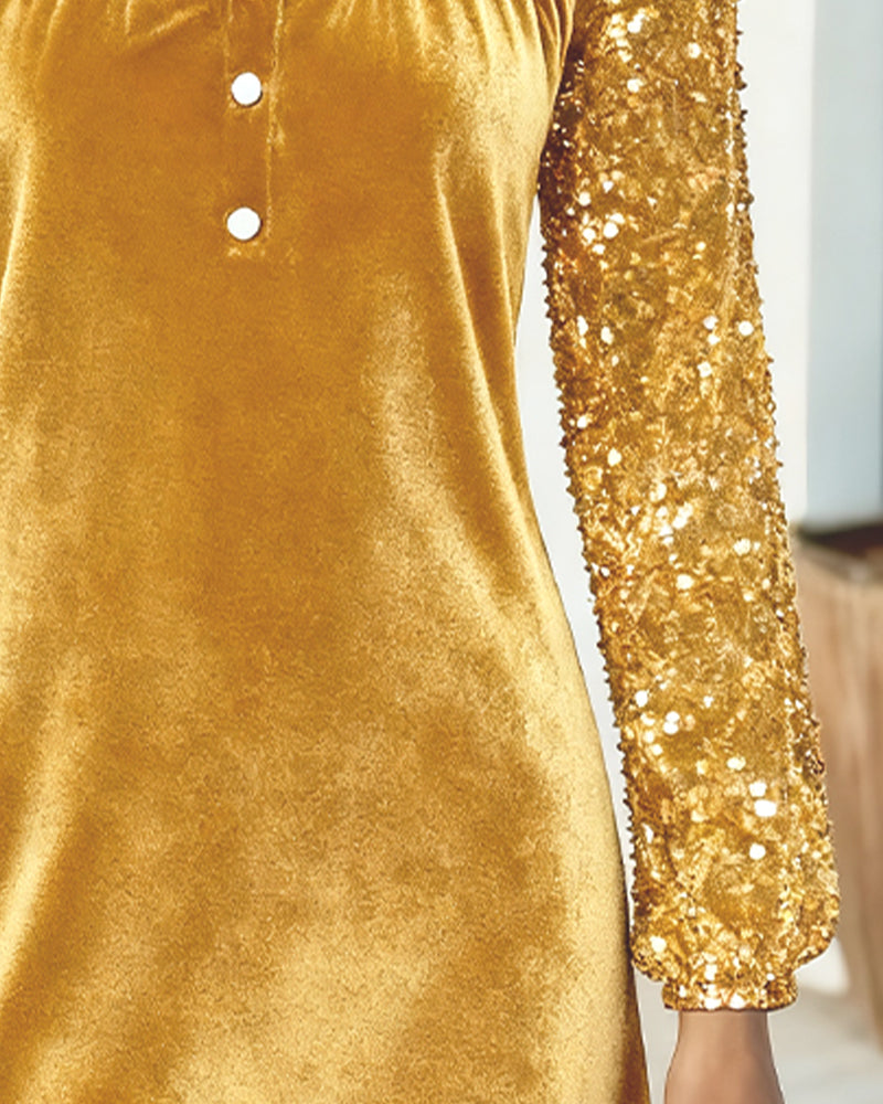 VESTIDO DE TERCIOPELO BRILLANTE