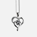 Collar Infinity en acero inoxidable con corazón y huella