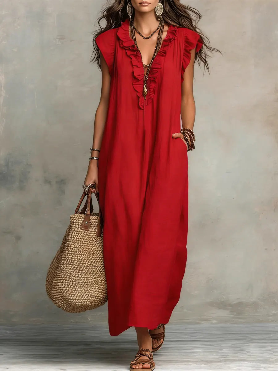 CARMELA | VESTIDO LARGO BOHEMIO