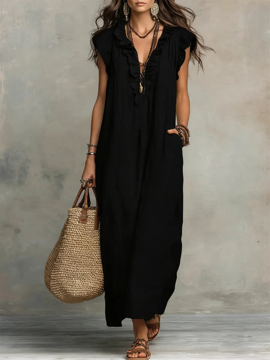 CARMELA | VESTIDO LARGO BOHEMIO
