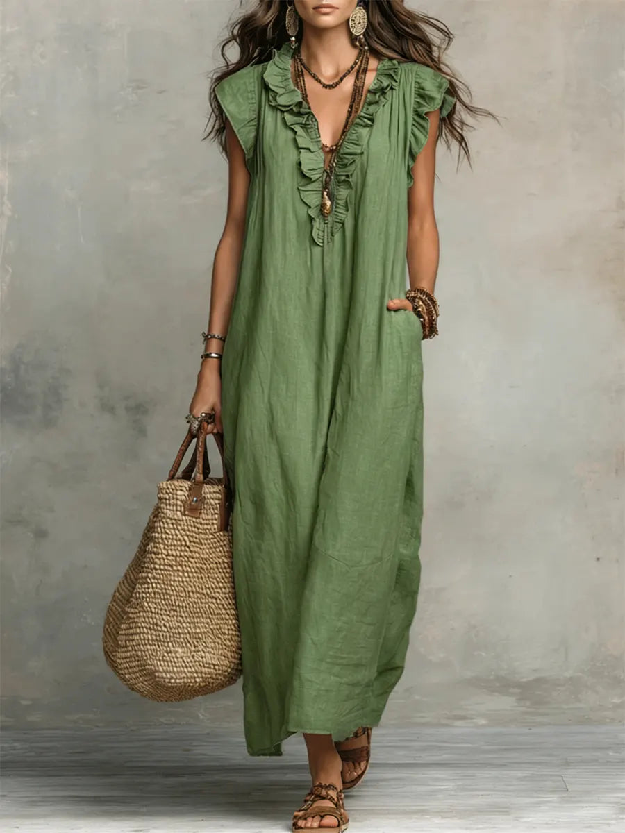 CARMELA | VESTIDO LARGO BOHEMIO