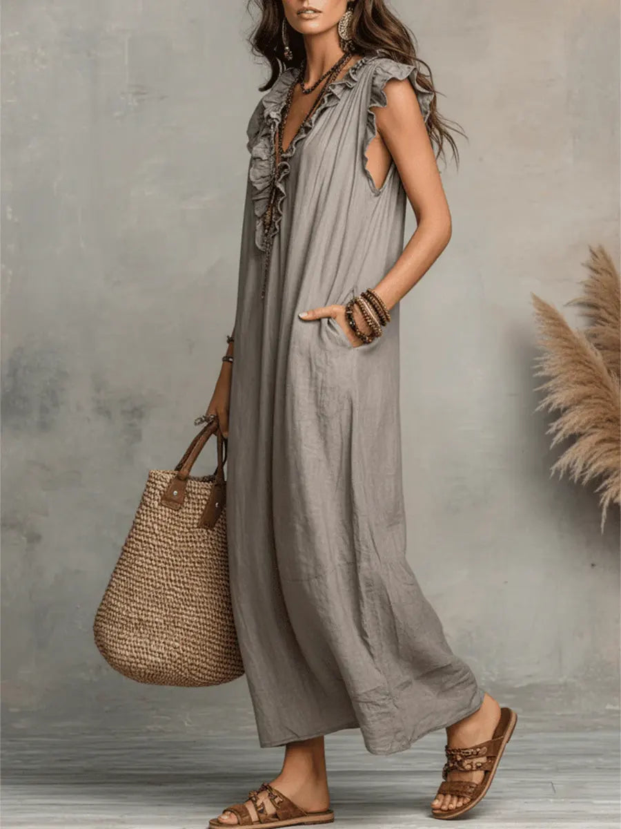CARMELA | VESTIDO LARGO BOHEMIO