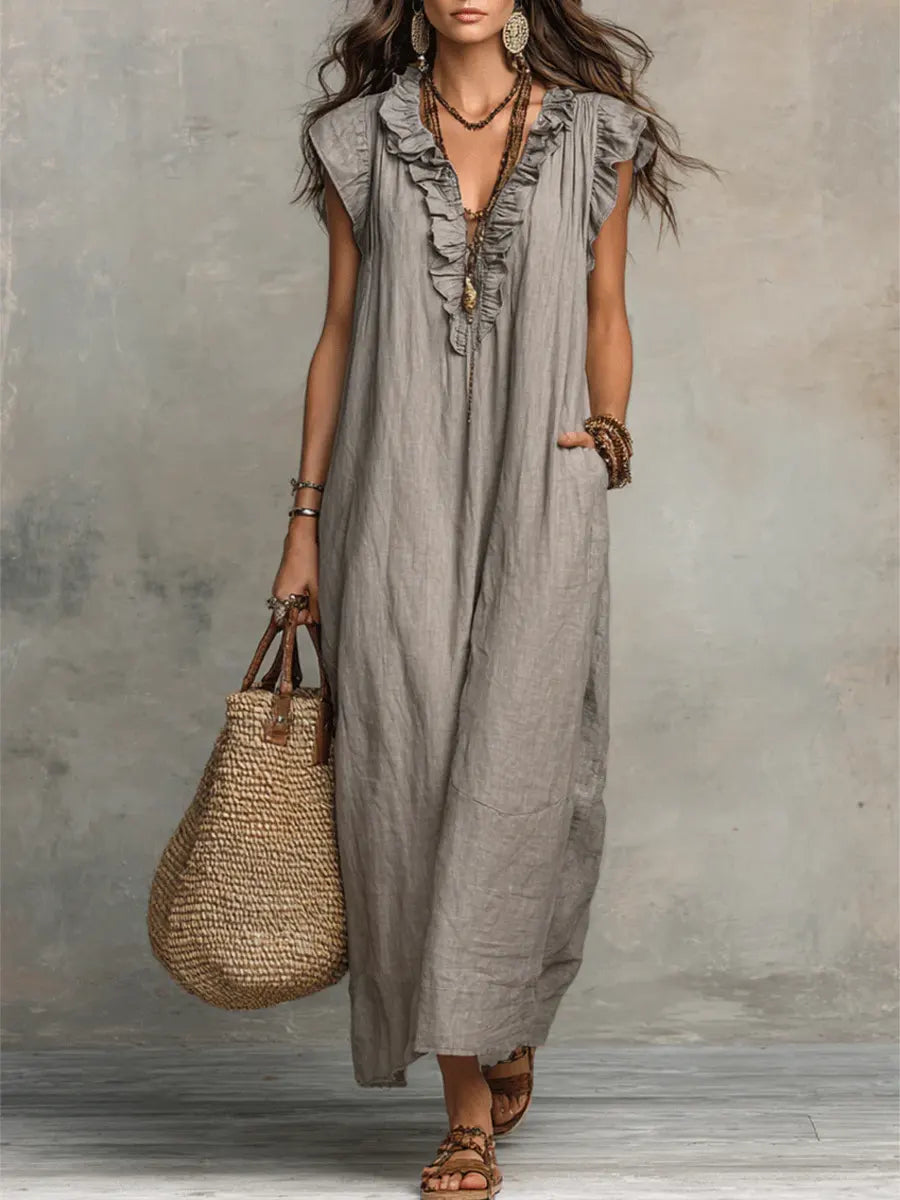 CARMELA | VESTIDO LARGO BOHEMIO