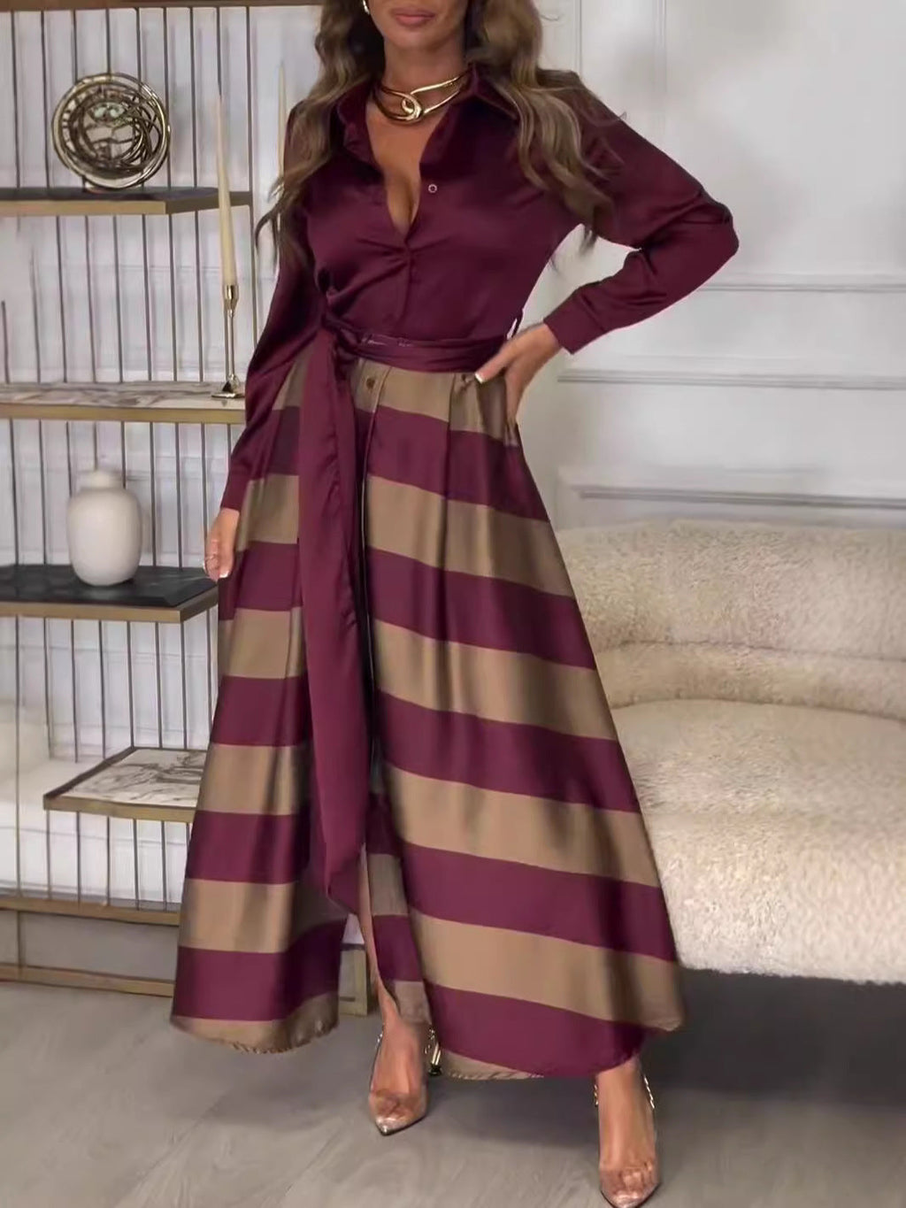 VESTIDO MAXI A RAYAS