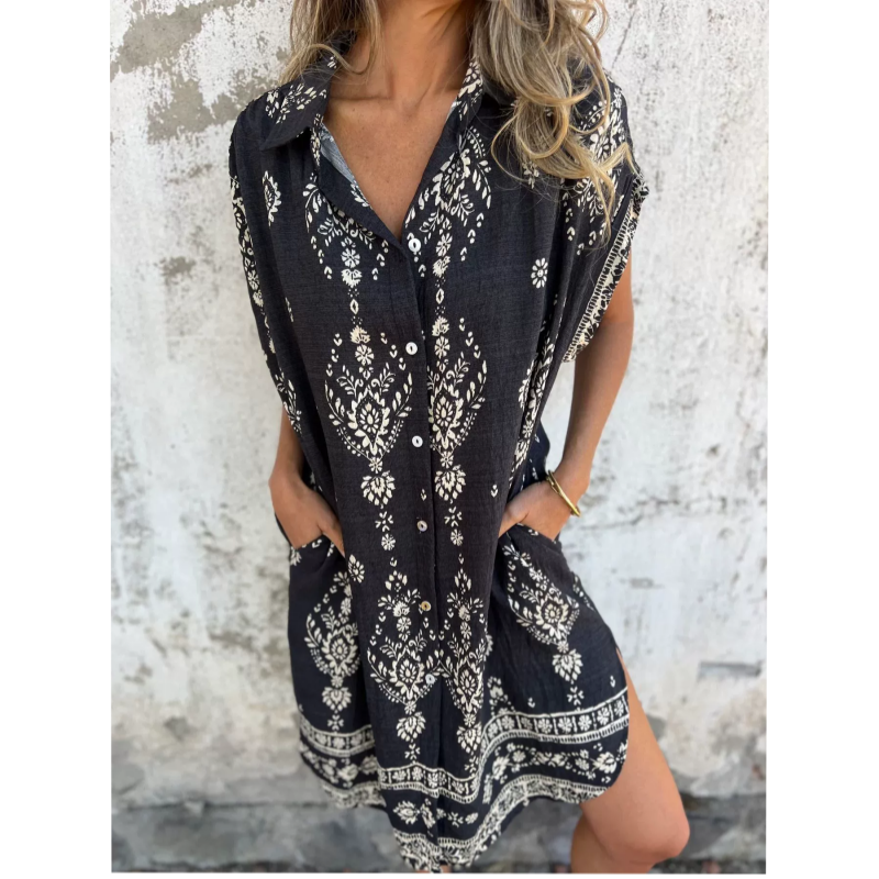 VESTIDO ESTAMPADO CON BOLSILLOS
