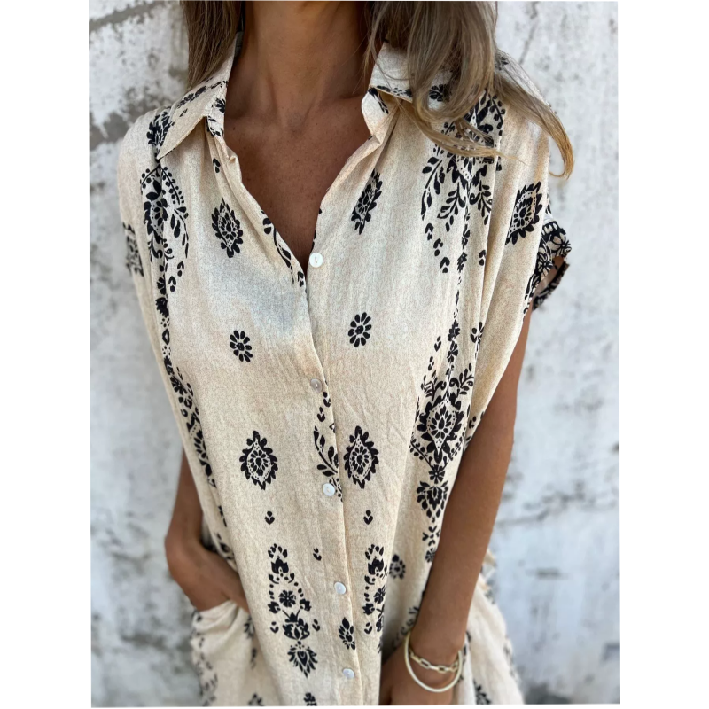 VESTIDO ESTAMPADO CON BOLSILLOS