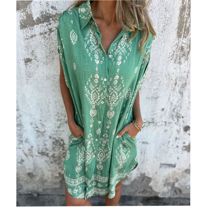 VESTIDO ESTAMPADO CON BOLSILLOS